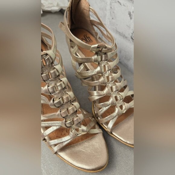 Sottf Strappy Metallic Gold  Gladiator Stappy Heels - Picture 9 of 15